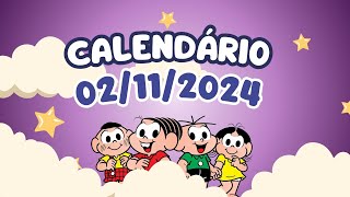 CALENDÁRIO DE 2 DE NOVEMBRO DE 2024 ALUNONOTADEZ10 ensinofundamental [upl. by Leakcim]