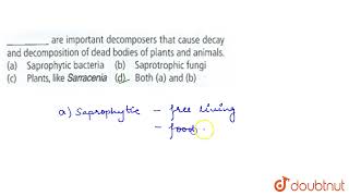 are important decomposers that cause decay and decomposition of dead bodies of plants and [upl. by Eenalem769]