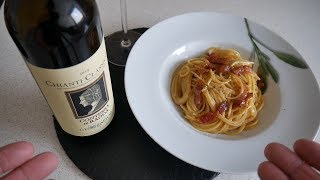 Italian Food Taste Test  Spaghetti Carbonara amp Chianti wine  Food amp Drink [upl. by Dougie]