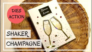 TUTO CARTE  BONNE ANNEE  Carte SHAKER AVEC LIQUIDE  CHAMPAGNE  Très originale  DIY Scrap ACTION [upl. by Alekal]