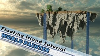 Minecraft How To Create A Realistic Floating Island World Painter  Single Player Commands [upl. by Hector]