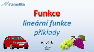 Lineární funkce  příklady  Matematika 9 ZŠ [upl. by Annamaria]