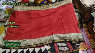 Maheshwari Silk sarees new collection ।। Free shipping ।। Part 127।।Trendin।। Silk sarees collection [upl. by Arac]