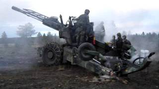 Swedish Artillery firing Field Howitzer 77A  Boden 2005 2 [upl. by Noxaj]