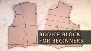 Pattern Drafting for Beginners – Easy Basic Bodice Block • Elewa [upl. by Jeannie]