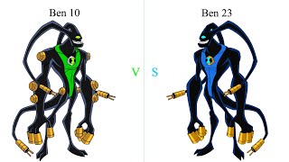 Ben 10 VS Ben 23 side by side comparison All Parts [upl. by Eldnar]