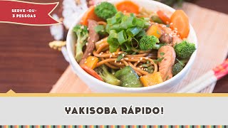 COMO FAZER YAKISOBA FÁCIL Nova receita de Yakissoba caseiro  Receitas de Minuto 257 [upl. by Attekal]