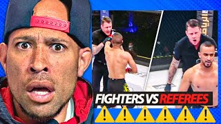 REFEREES VS FIGHTERS  REFEREE CHOKES FIGHTERS Reaction This is NUTS [upl. by Moreland]