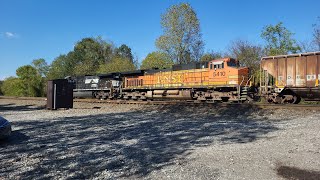 BNSF Dash 9 On Westbound Tank Cars [upl. by Llirret]