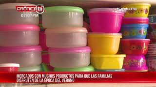 Comerciantes ofrecen sus artículos de verano en los mercados del país  Nicaragua [upl. by Llevra11]