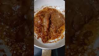 Pan fried pork w garlic barbecue sauce cookingshort [upl. by Macswan]