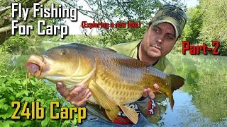 Fly fishing for Carp Part 2 My biggest Carp on a fly [upl. by Atled]