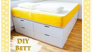 Ikea Hack  Bett bauen  Einfaches DIY Tutorial für ein Plattform Bett mit viel Stauraum [upl. by Sadonia224]