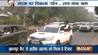 Mafia Don Atique Ahmed Convoy Caused Traffic Jam at AllahabadKanpur Highway [upl. by Ninazan]