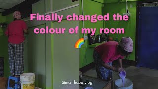 Finally room ka colour change karungi Aaj🌈😍Sima Thapa vlog [upl. by Labannah13]