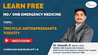 MDDNB Emergency Medicine  Tricyclic Antidepressants Toxicity  By DrVasanth  Raaonline [upl. by Balkin]