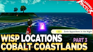 Every Wisp Location in Cobalt Coastlands  Pokemon Legends Arceus [upl. by Arol]