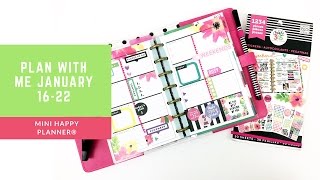 Plan With Me mini Happy Planner® Jan 1622 [upl. by Aneen]