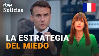 ELECCIONES FRANCIA MACRON alerta del RIESGO de quotGUERRA CIVILquot si GOBIERNAN los EXTREMOS  RTVE [upl. by Gerome]