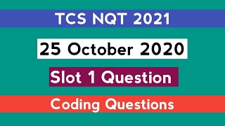 TCS NQT Questions 25 October Slot 1  Coding Question  Prepdrive  The Coding Bytes [upl. by Lerret]