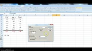 ANOVA test using MS Excel [upl. by Jaynes680]