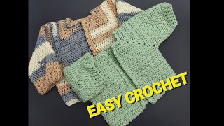 Easiest Crochet Baby Cardigan EVER Ive never made one before [upl. by Speroni172]