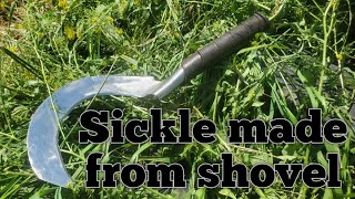 Making a Sickle From A Shovel No Forge Build [upl. by Domela]