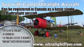 Sopwith Camel Airdrome Aeroplanes Canadian Single Seat Ultralight Aircraft [upl. by Aenyl]