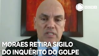 Moraes retira sigilo do inquérito do golpe e envia à PGR [upl. by Nywnorb]