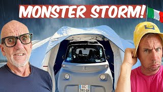 MONSTER STORM Hits ITALIAN Camping Adventure In Citroen Ami⛺️☔️🇮🇹🚙 [upl. by Izzy]