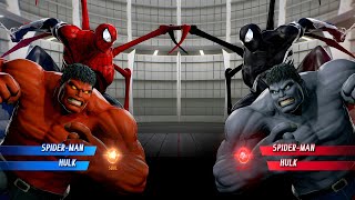 Spiderman Hulk Red vs Hulk Spiderman Black Fight  Marvel vs Capcom Infinite PS4 Gameplay [upl. by Cj]