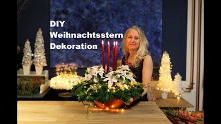 diezürcherin diy Festliche Weihnachts Dekoration mit Weihnachtssternen floristik deutsch [upl. by Zilevi]