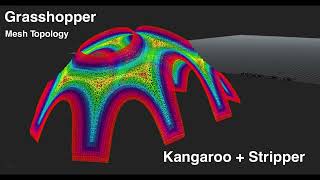 Grasshopper mesh topology KangarooStripper plugins [upl. by Sedda426]