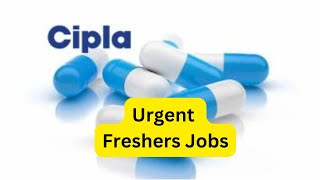 Cipla Openings Freshers cipla ciplajobs freshersjobs [upl. by Jamila]