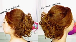 Penteado MadrinhaNoivaFormanda  Cabelo Curto Priscila Barbosa [upl. by Enyalaj]