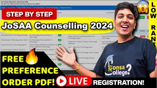 JoSAA Counselling 2024😱Registration amp Procedure Download BEST Choice Filling order ✅ [upl. by Dudden28]