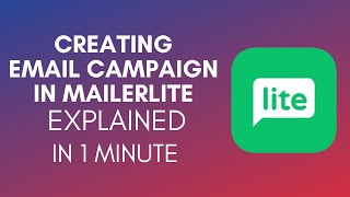 How To Create Email Campaign In MailerLite 2025 [upl. by Sugirdor]