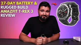 27 Day Battery amp Rugged Build  Amazfit T Rex 3 Review [upl. by Rabbaj27]