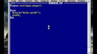 Turbo pascal Hello world [upl. by Egiarc278]