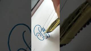 Papillary  handwriting with fountain pen calligraphy art cursive satisfying handwriting [upl. by Mackler]