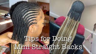 Tips For Doing Mini Straight Back Feed in Braids  Ombré Straight Back Braids [upl. by Naicad]