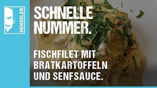 Schnelles FischfiletRezept mit Bratkartoffeln und Senfsauce von Steffen Henssler [upl. by Cadmar]