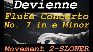 Devienne Flute Concerto No 7 in E Minor  Movement 2 SLOWER 46 BPM Piano accompaniment [upl. by At]