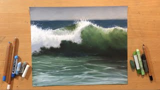 How to Draw a Wave in Pastel [upl. by Seel]