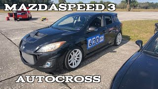 Mazdaspeed 3 Shreds Tires Autocrossing [upl. by Dnamra65]