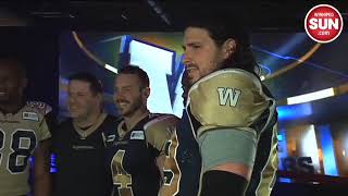 Blue Bombers unveil new jersey [upl. by Rudy]