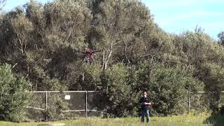 Hybrid Multirotor test flight  inflight shutdown and restart of engine [upl. by Kern480]