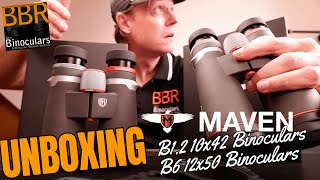 Maven B12 10x42 amp Maven B6 12x50 Binoculars  Unboxing amp First Impressions [upl. by Ahcsas304]