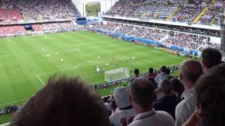 FROM THE STAND Jamie Vardys goal for England against Wales at Euro 2016 [upl. by Ardith833]