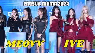 ENGSUB IVE  MEOVV MAMA 2024 SPEECH Fans Choice Female Top 10 Favorite Rising Artist [upl. by Anne-Corinne171]